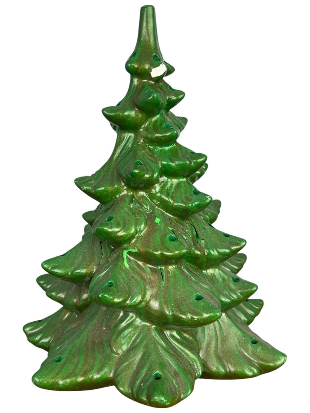 Vintage Ceramic Christmas Tree Vintage 13” No Base No Lights Tree Only (READ)